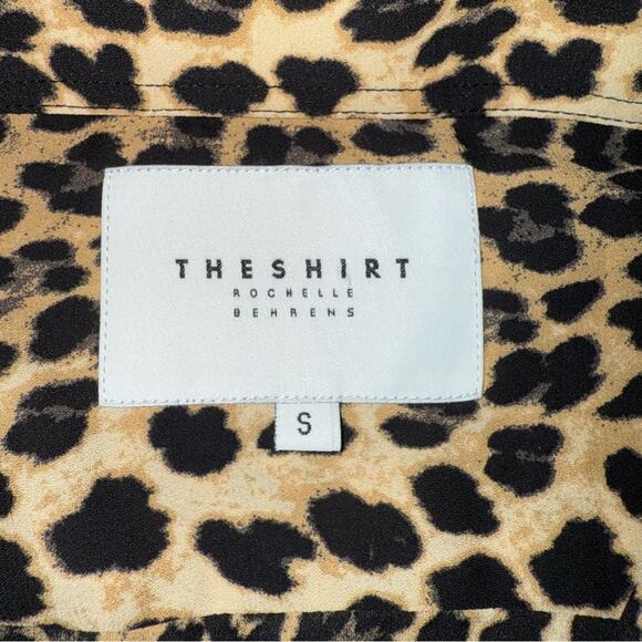 THE SHIRT by Rochelle Behrens Classic Animal Print Button Up Blouse Top Small - Picture 4 of 7